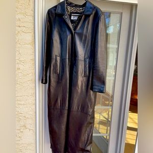 Woman’s black soft leather maxi coat.  Wilson brand. Great condition!
